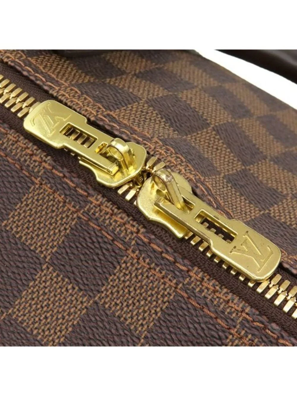 Louis Vuitton Boston Bag Keepall Bandouliere 55 Damier Canvas Ebene Gold Brown